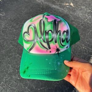 AKA Inspired Airbrushed Trucker Hat